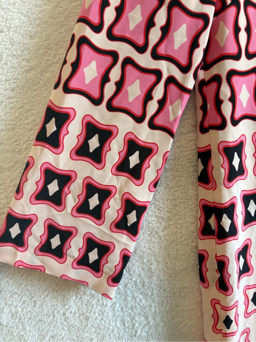 Zara Retro Geometric Print Tunic Midi Dress Pink Black Size Large NWT - Picture 3 of 10